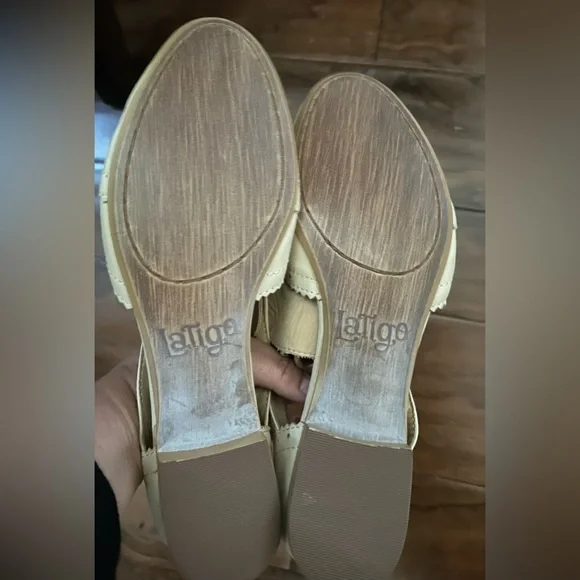 Latigo with Anthropologie Firefly cutout oxford lace ups size 9 1/2 beige - Picture 7 of 10